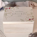 Personalisierte Erinnerungsbox zur Hochzeit Aquarell "Rote Blumen in der Ecke"