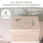 Personalisierte Erinnerungsbox zur Hochzeit Aquarell "Eukalyptus Grafisch"