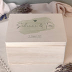 Personalisierte Erinnerungsbox zur Hochzeit Aquarell "Pinselstrich"