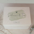 Personalisierte Erinnerungsbox zur Hochzeit Aquarell "Pinselstrich"