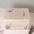Personalisierte Erinnerungsbox zur Hochzeit Aquarell "Eukalyptus Grafisch"