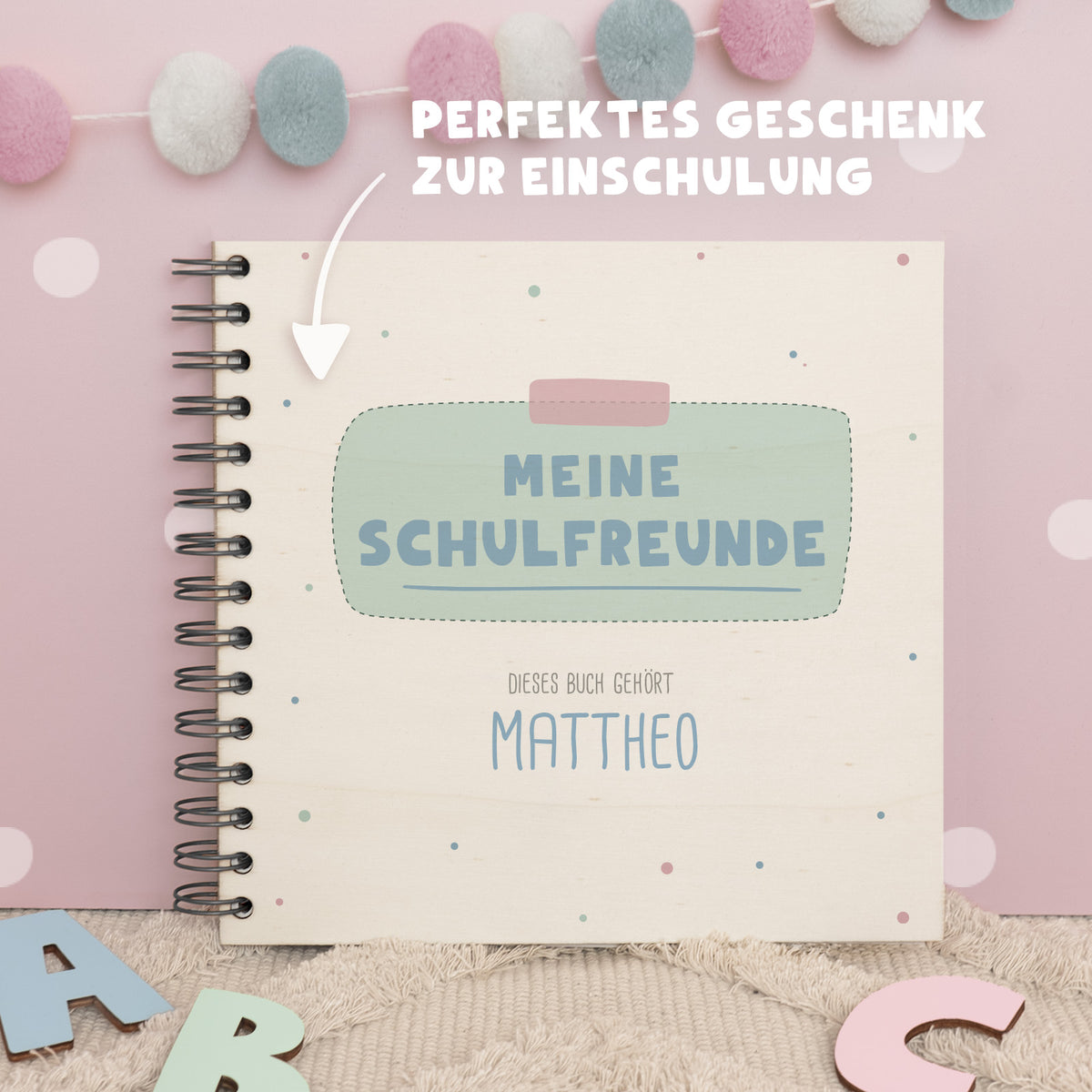Personalisiertes Freundebuch zur Einschulung "Bunte Punkte"