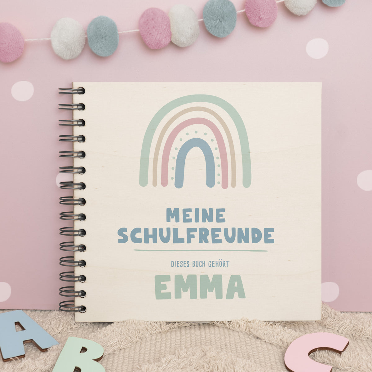Personalisiertes Freundebuch zur Einschulung "Regenbogen"