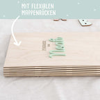 Einschulungs-Set Zeugnismappe und Stiftehalter 3D-Name "Sprüche"