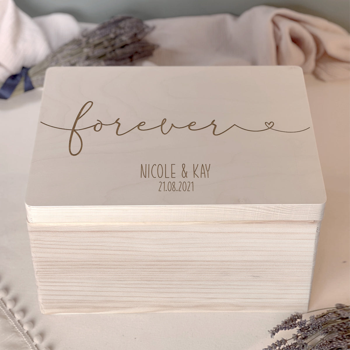 Personalisierte Erinnerungsbox zur Hochzeit "Forever"