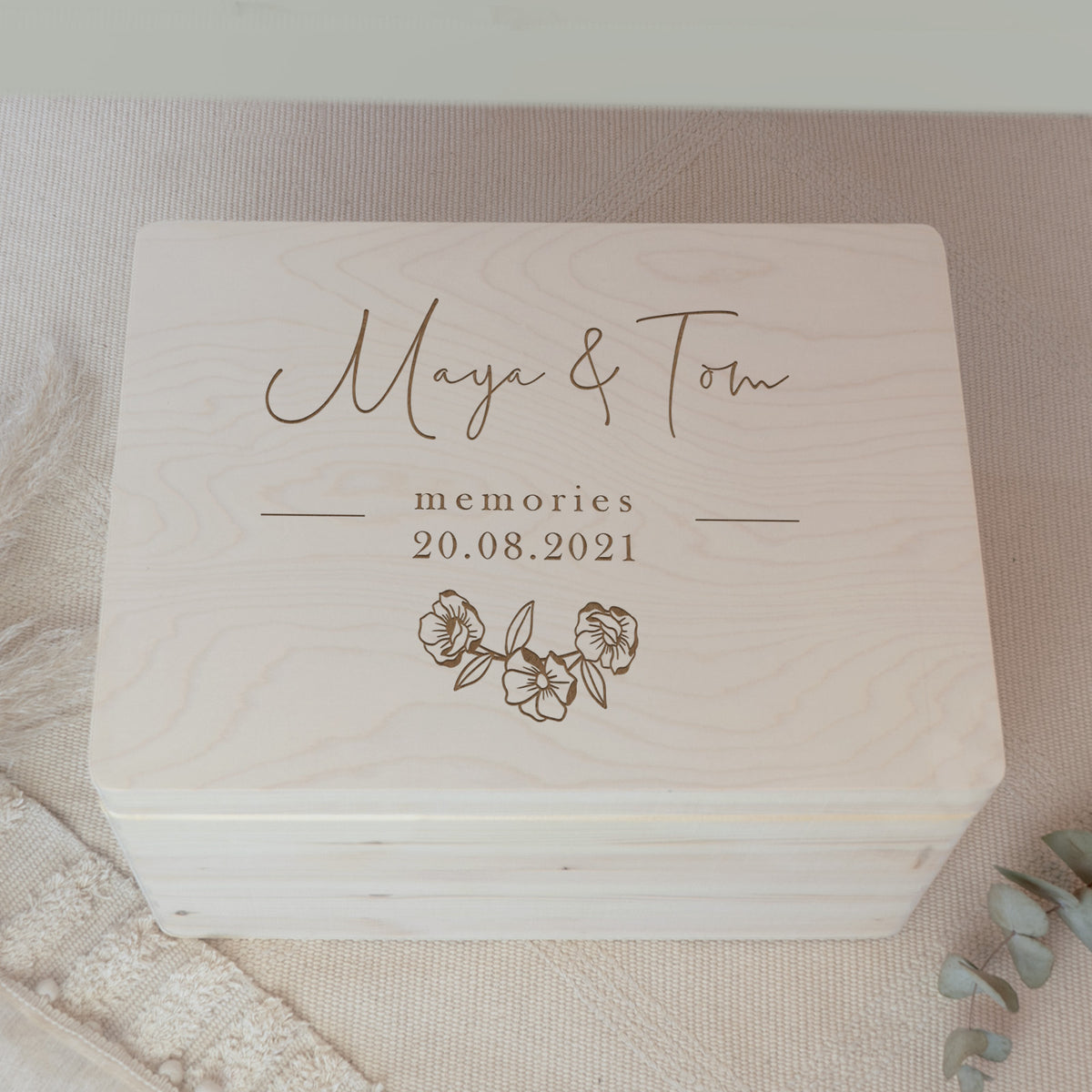 Personalisierte Erinnerungsbox zur Hochzeit "Blumen Memories"