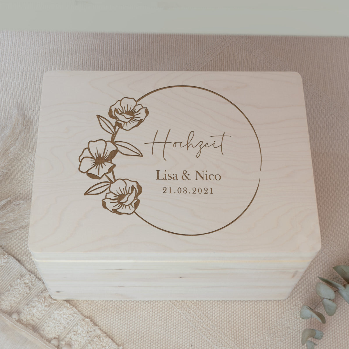Personalisierte Erinnerungsbox zur Hochzeit "Blumenkreis"