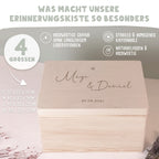 Erinnerungsbox zur Hochzeit „Herz“ personalisiert Gravur