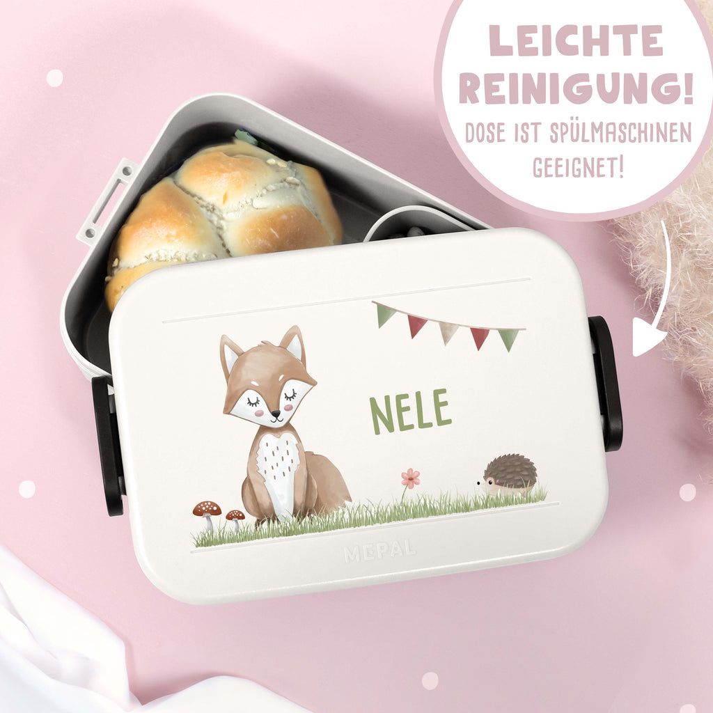 Personalisiertes Set Trinkflasche & Mepal Lunchbox "Fuchs"