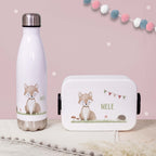 Personalisiertes Set Trinkflasche & Mepal Lunchbox "Fuchs"