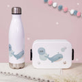 Personalisiertes Set Trinkflasche & Mepal Lunchbox "Wal"