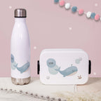 Personalisiertes Set Trinkflasche & Mepal Lunchbox "Wal"