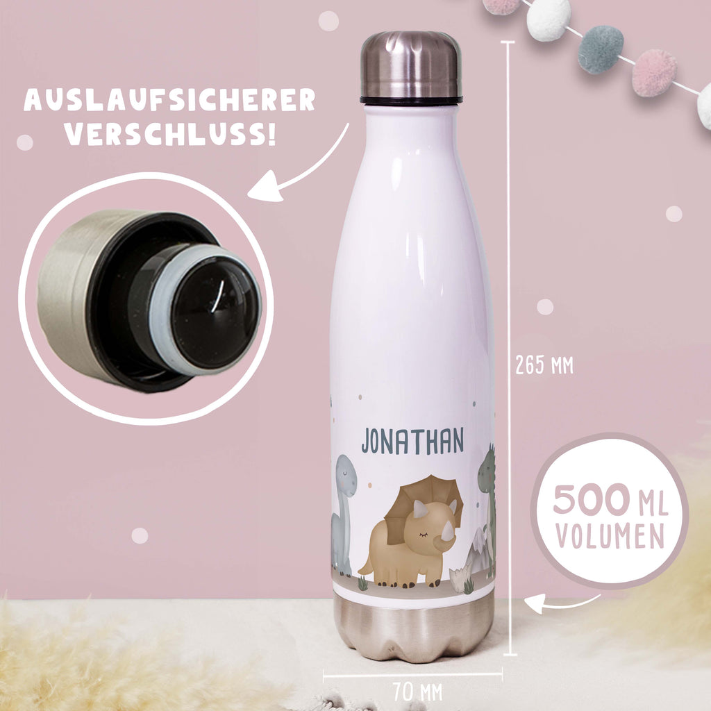 Personalisiertes Set Trinkflasche & Mepal Lunchbox "Dinowelt"