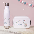 Personalisiertes Set Trinkflasche & Mepal Lunchbox "Elefant"