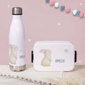 Personalisiertes Set Trinkflasche & Mepal Lunchbox "Hase"