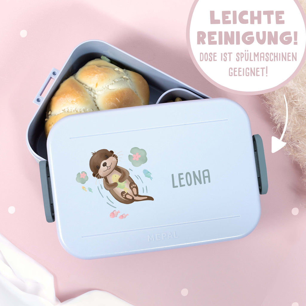 Personalisiertes Set Trinkflasche & Mepal Lunchbox "Otter"