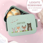 Personalisiertes Set Trinkflasche & Mepal Lunchbox "Wald"