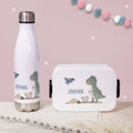 Personalisiertes Set Trinkflasche & Mepal Lunchbox "T-Rex"