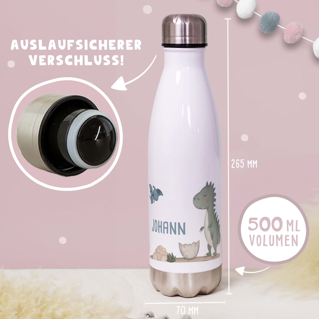 Personalisiertes Set Trinkflasche & Mepal Lunchbox "T-Rex"