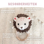 Personalisierte Babyrassel "Löwe"
