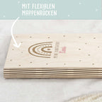 Personalisierte Kunstwerke-Mappe Gravur mit 3D-Name "Regenbogen"
