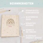 Personalisierte Kunstwerke-Mappe Gravur mit 3D-Name "Regenbogen"