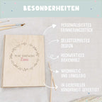 Personalisierte Kunstwerke-Mappe Gravur mit 3D-Name "Blumenkranz"