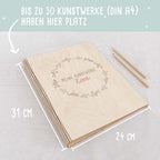 Personalisierte Kunstwerke-Mappe Gravur mit 3D-Name "Blumenkranz"