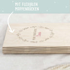 Personalisierte Kunstwerke-Mappe Gravur mit 3D-Name "Blumenkranz"