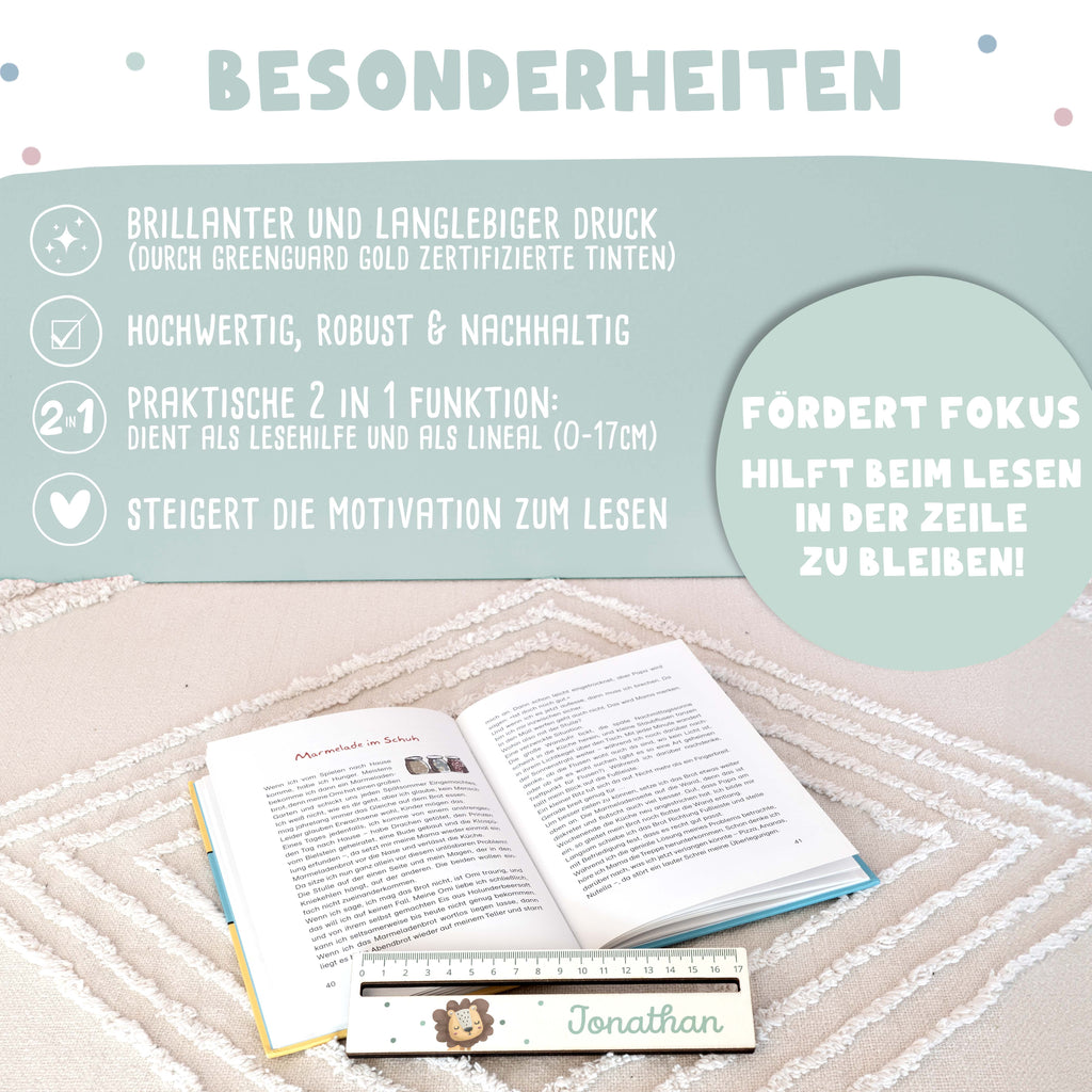 Personalisierte Lesehilfe "Löwe"