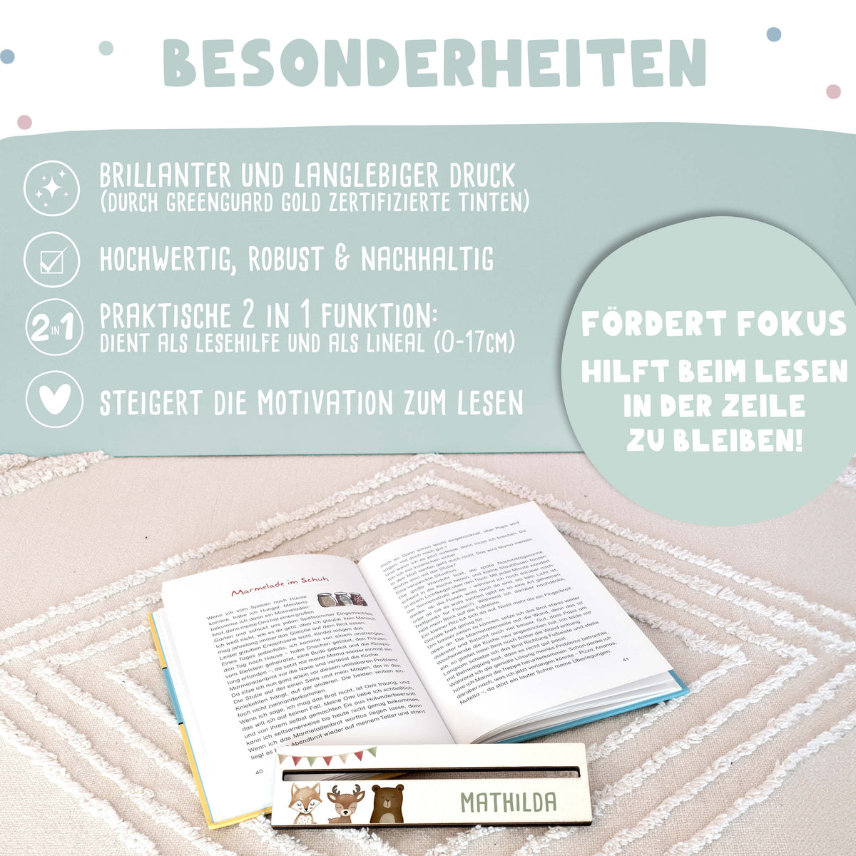 Personalisierte Lesehilfe "Waldtiere"