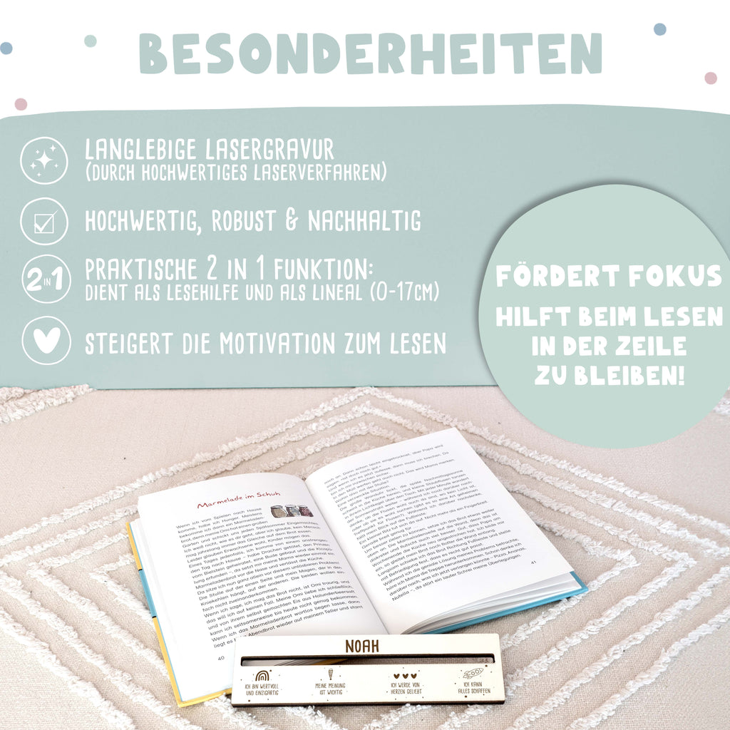 Personalisierte Lesehilfe "Affirmation" Gravur