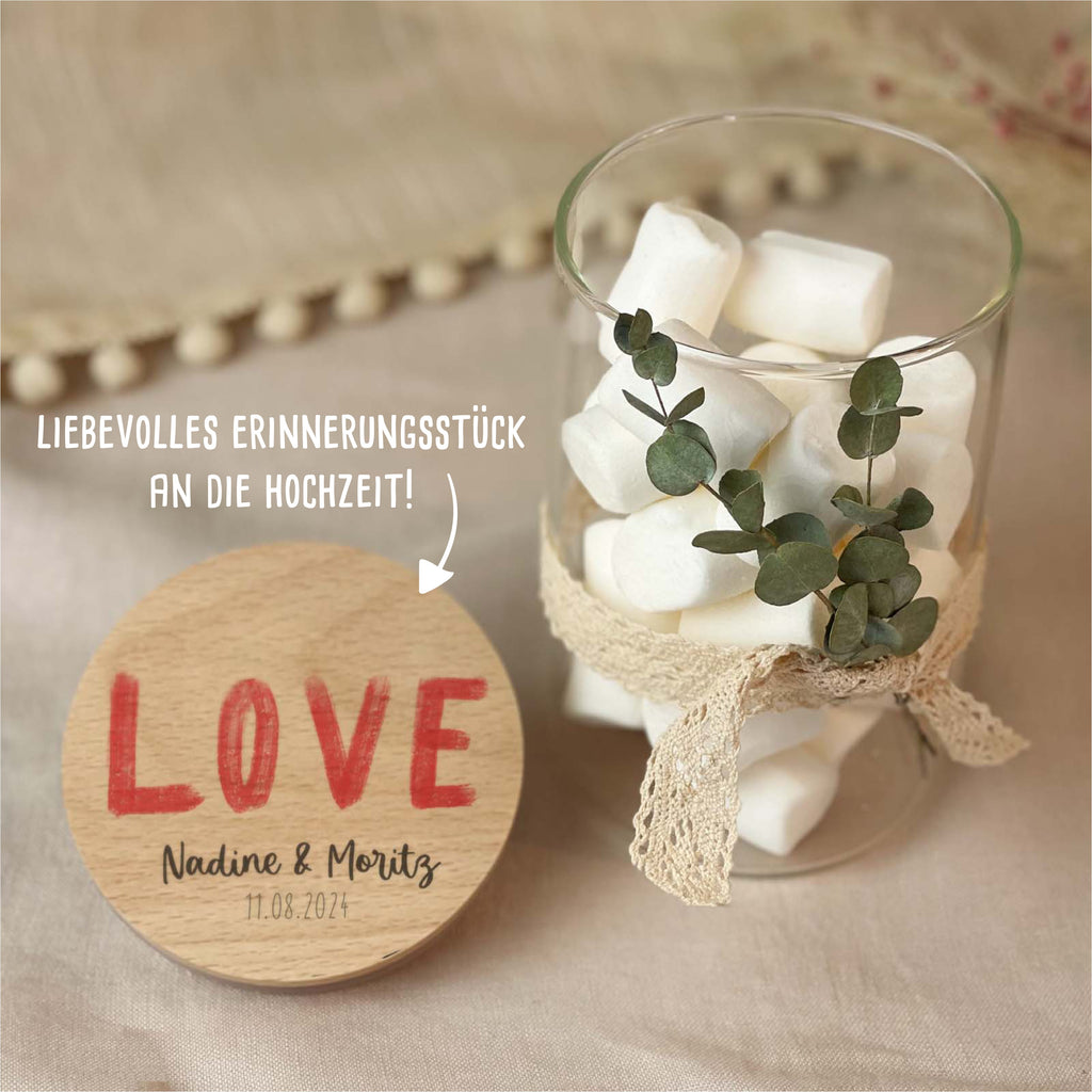 Personalisiertes Vorratsglas "LOVE" Hochzeitsgeschenk