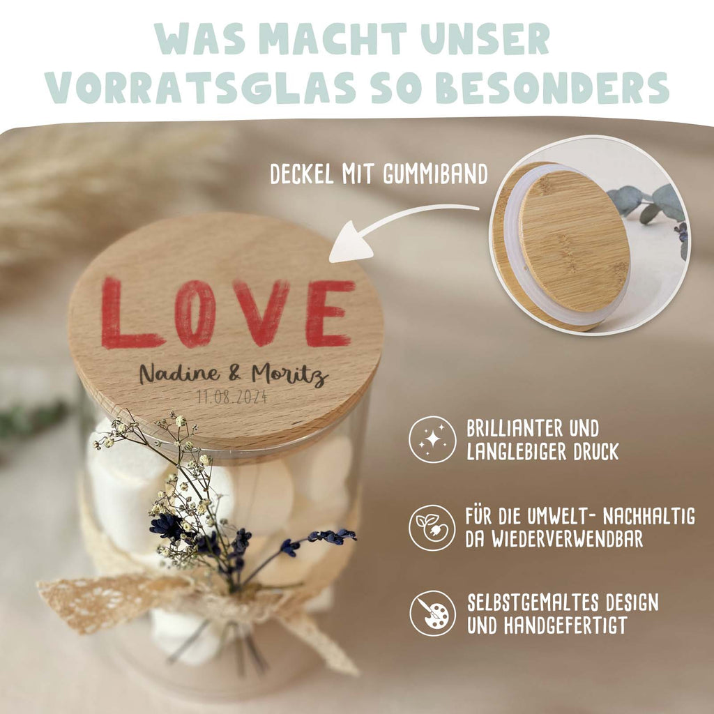 Personalisiertes Vorratsglas "LOVE" Hochzeitsgeschenk
