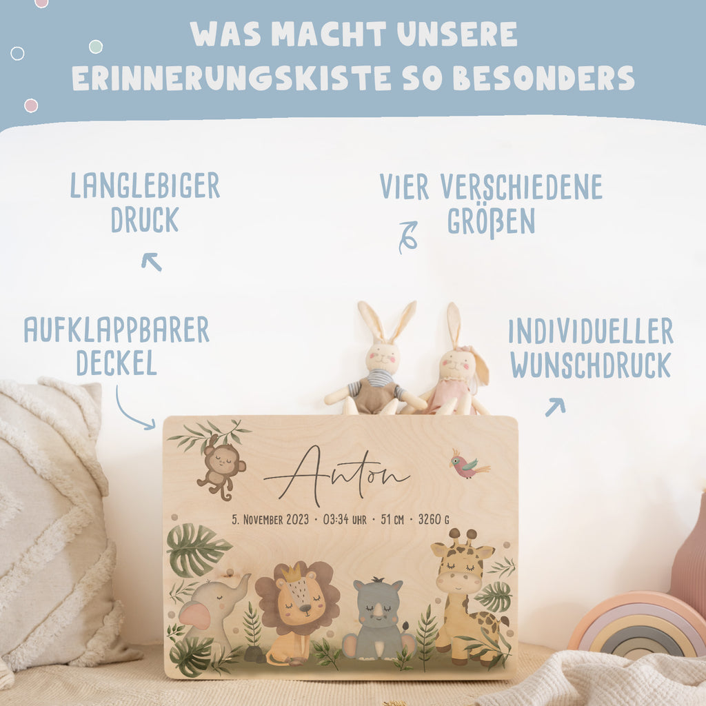 Erinnerungsbox "Safari-Motiv" Aquarell