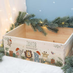Aquarell-Adventskiste "Safari", Adventskalender zum Befüllen