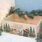 Aquarell-Adventskiste "Waldtiere", Adventskalender zum Befüllen