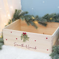 Aquarell-Adventskiste für Paare "Mistelzweig", Pärchen-Adventskalender zum Befüllen