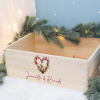 Aquarell-Adventskiste für Paare "Zuckerstangenherz", Pärchen-Adventskalender zum Befüllen