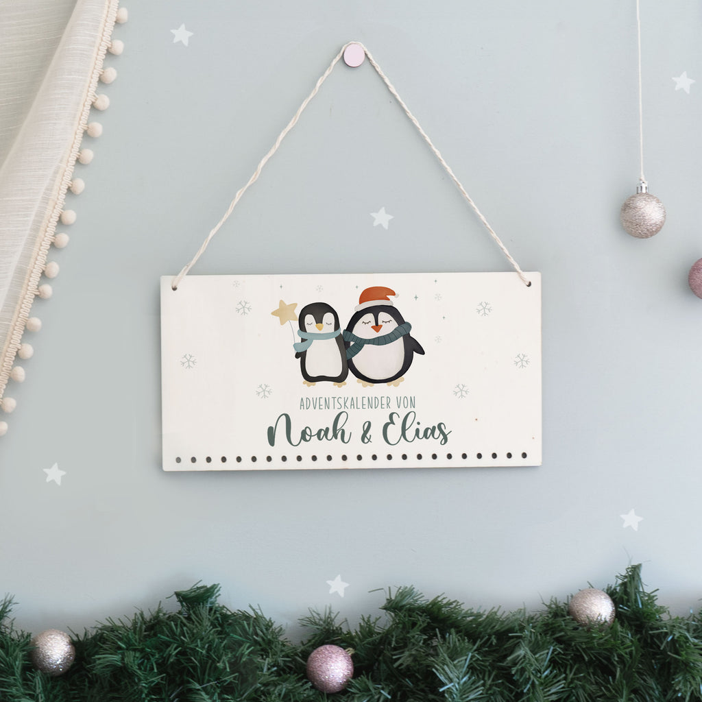 Aquarell Adventskalender für Geschwister "Pinguine"