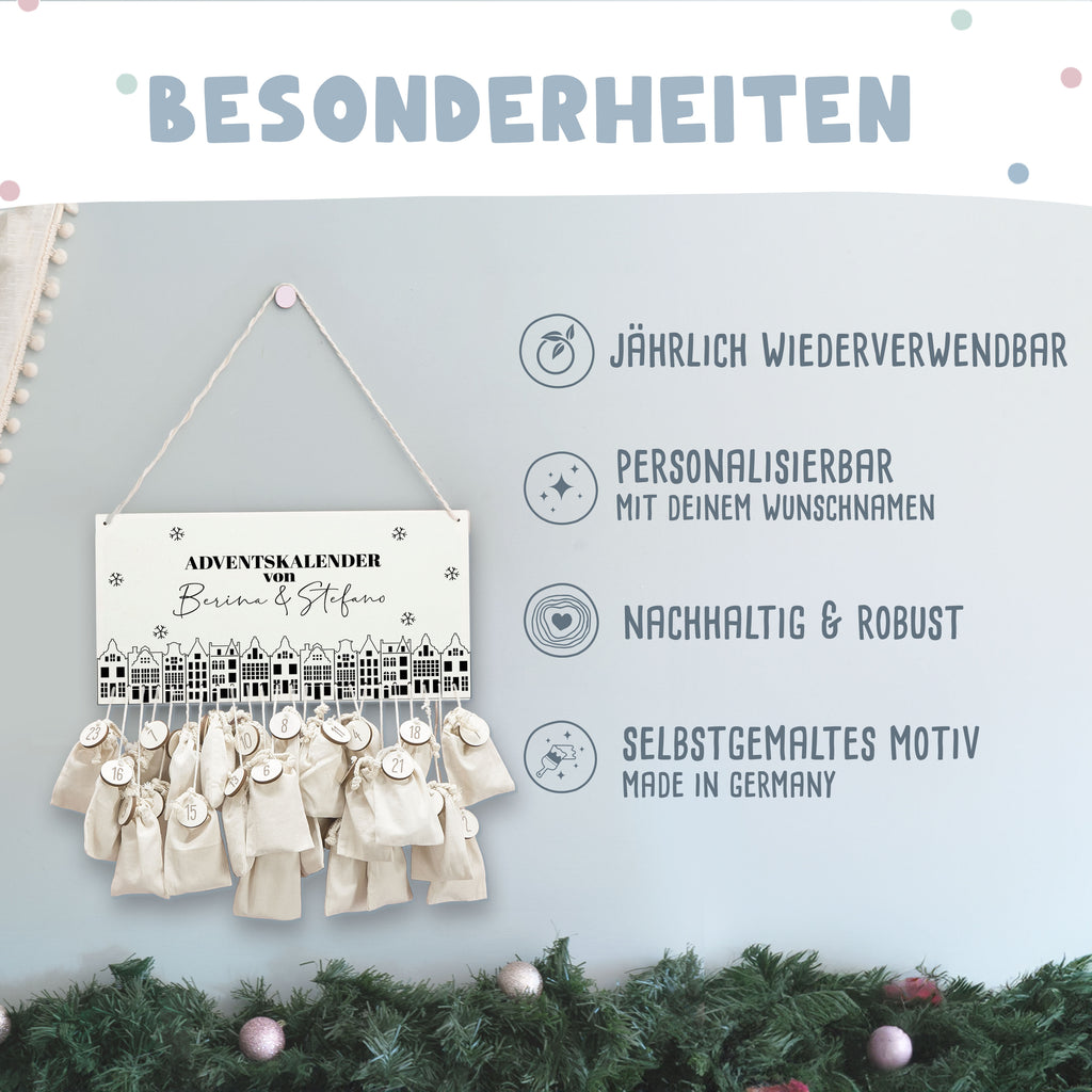 Aquarell Adventskalender für Paare "Stadt"