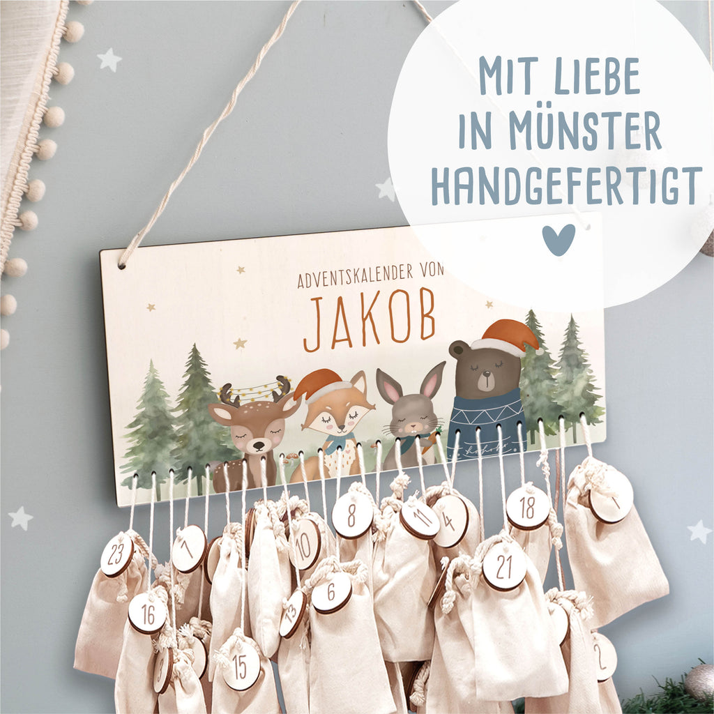 Aquarell Adventskalender "Waldtiere" für Kinder