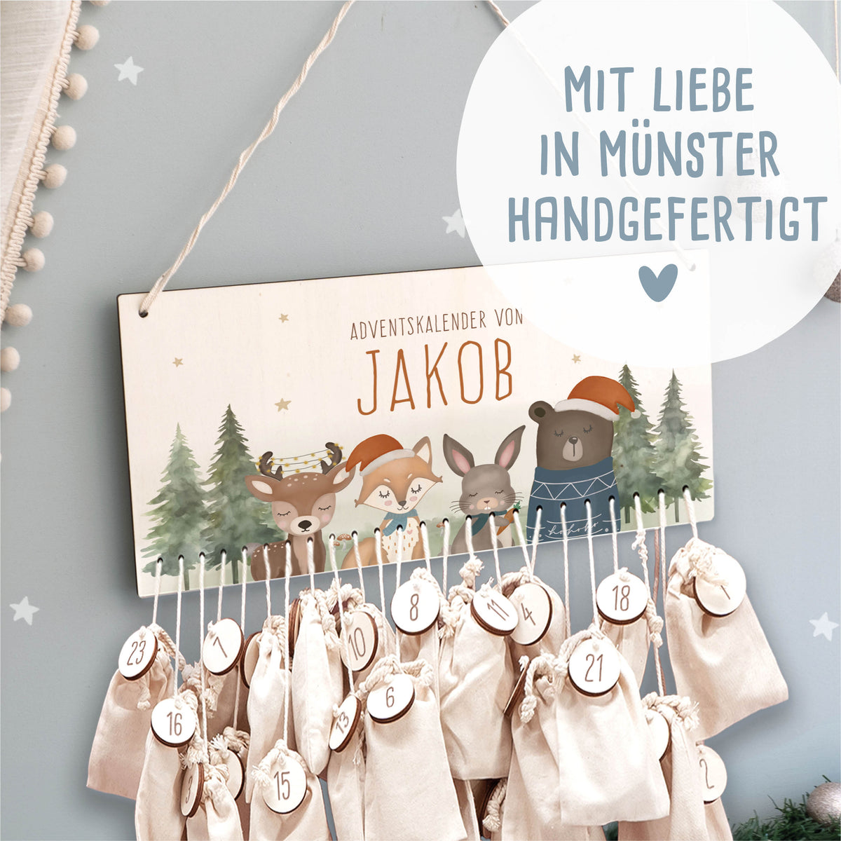 Aquarell Adventskalender "Waldtiere" für Kinder