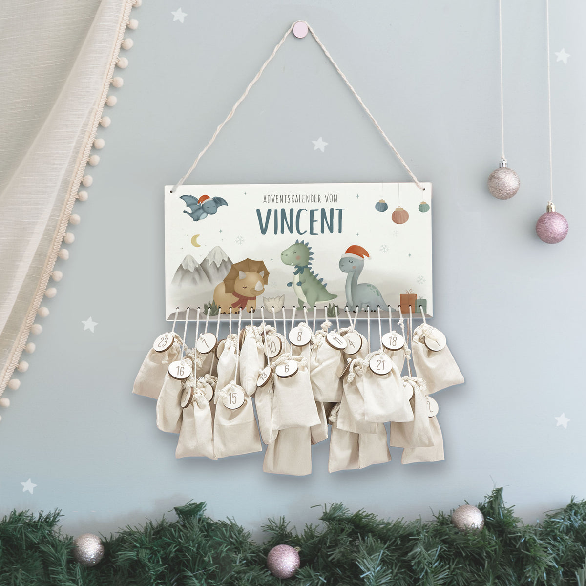 Aquarell Adventskalender "Dinowelt" für Kinder