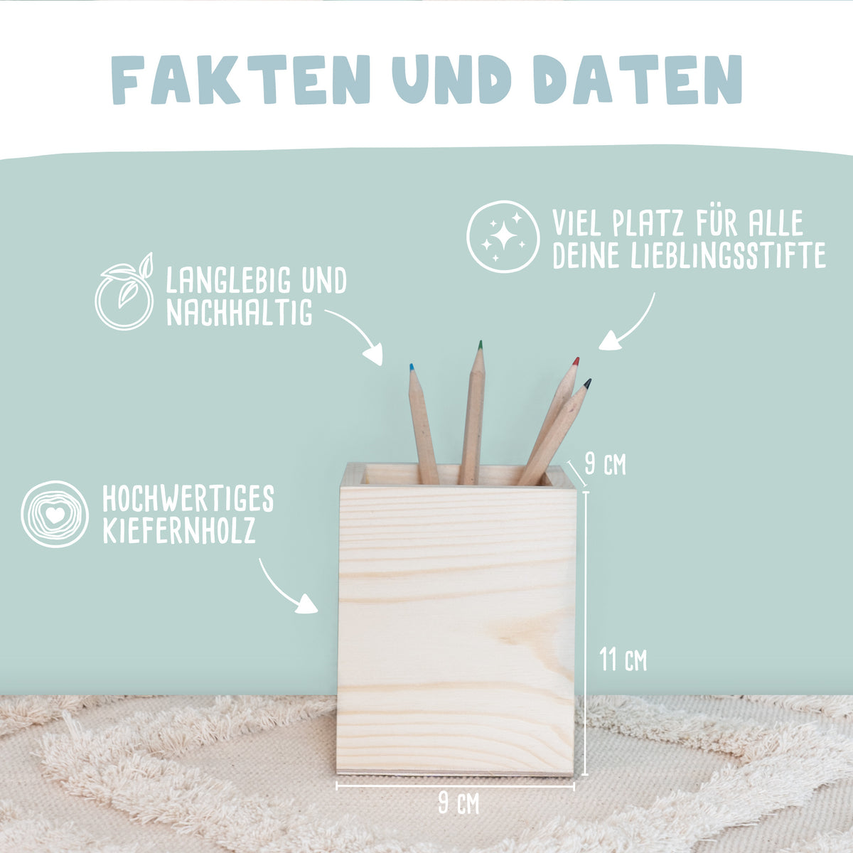 Stiftehalter Blanko 9x9x11cm