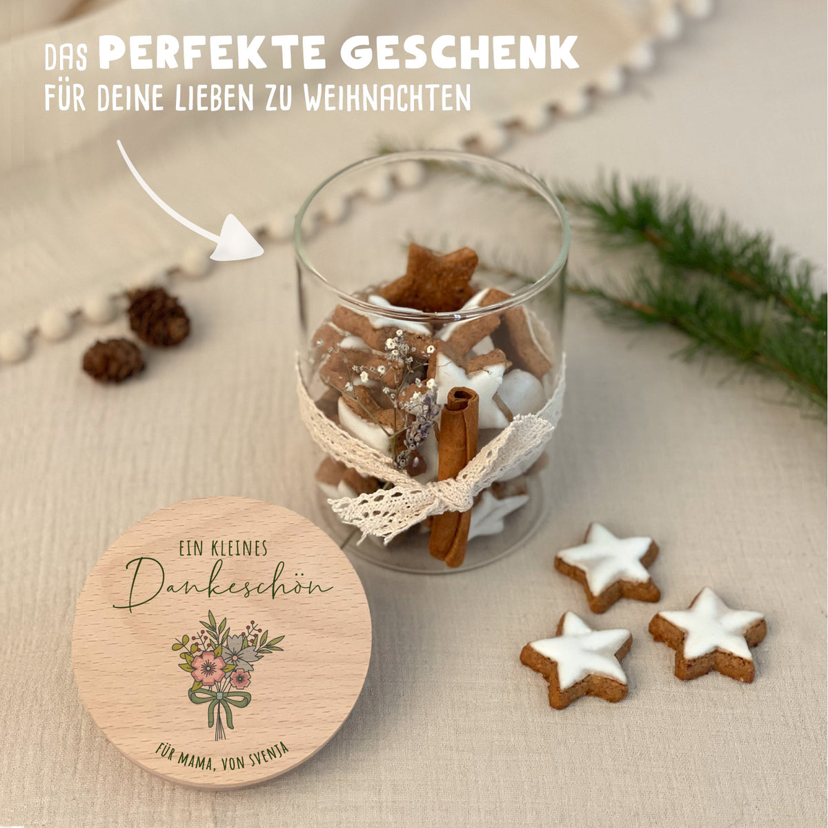 Personalisiertes Vorratsglas Aquarell "Blumenstrauß - ein kleines Dankeschön"