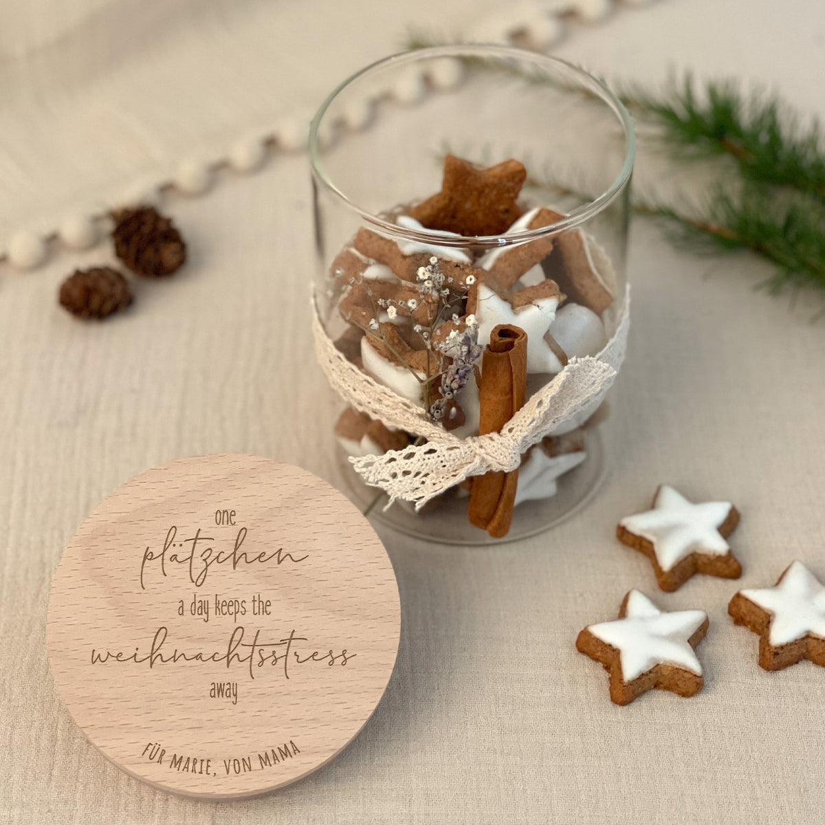 Personalisiertes Vorratsglas Gravur "One Plätzchen A Day"