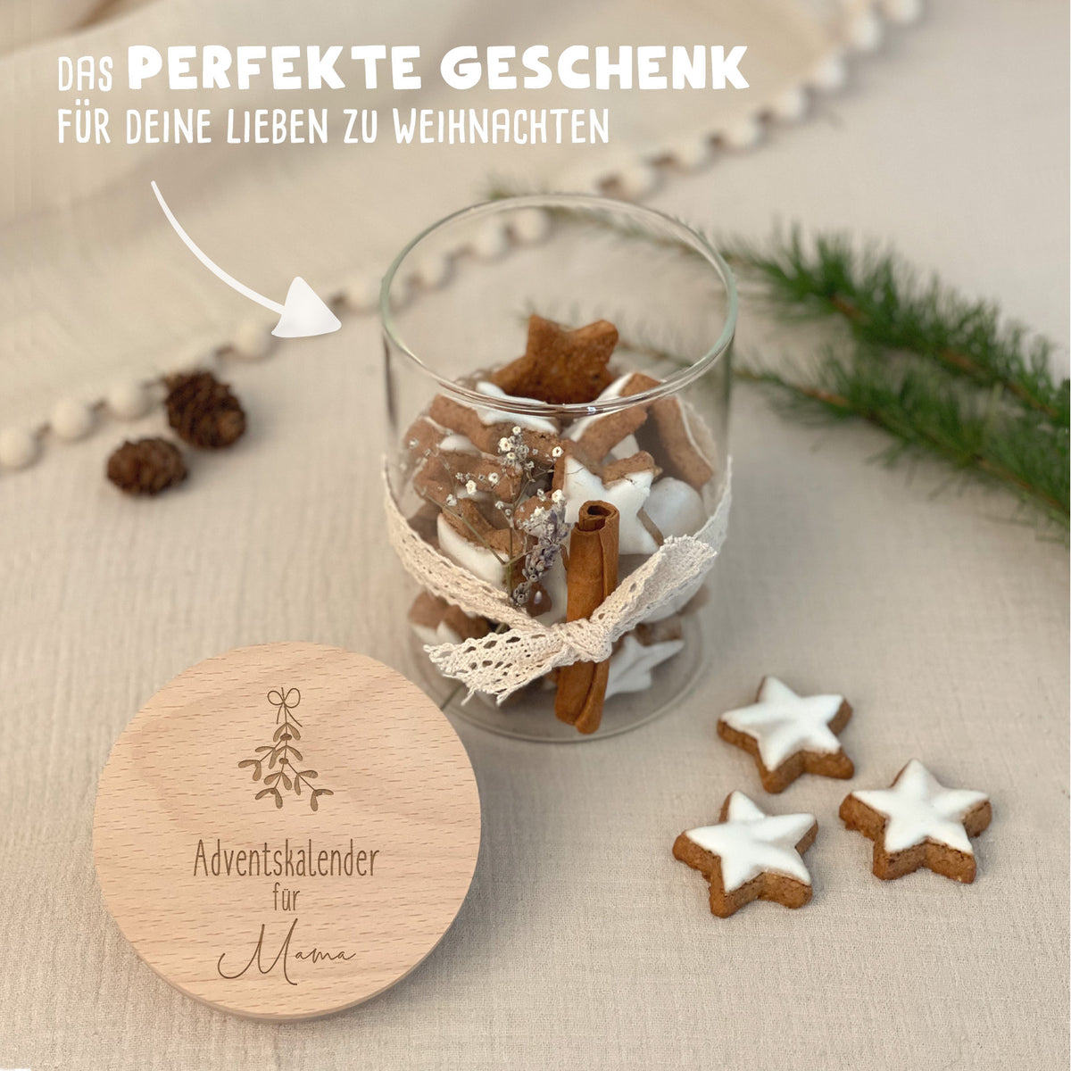 Personalisiertes Vorratsglas Gravur "Mistelzweig"