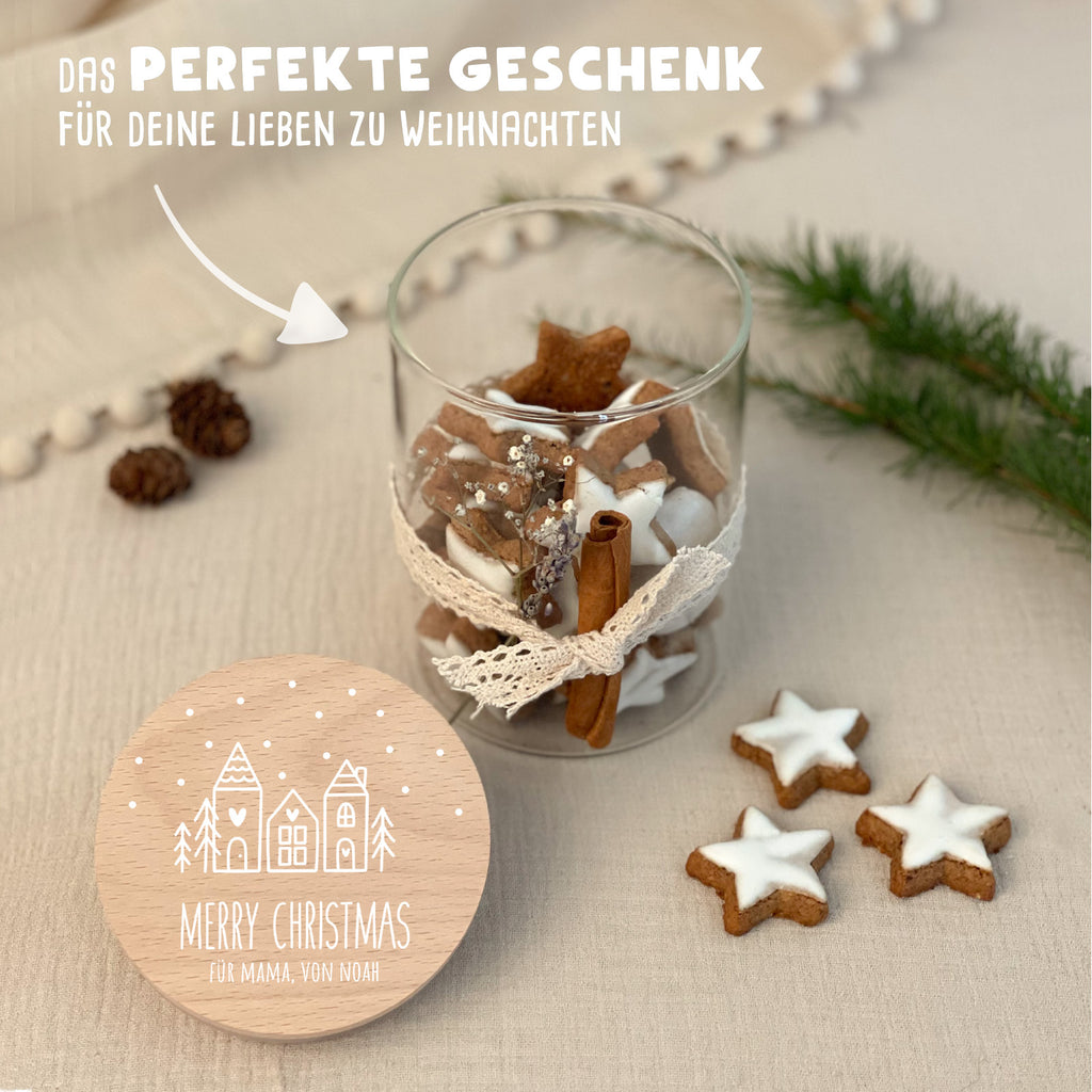 Personalisiertes Vorratsglas Weißdruck "Häuschen"