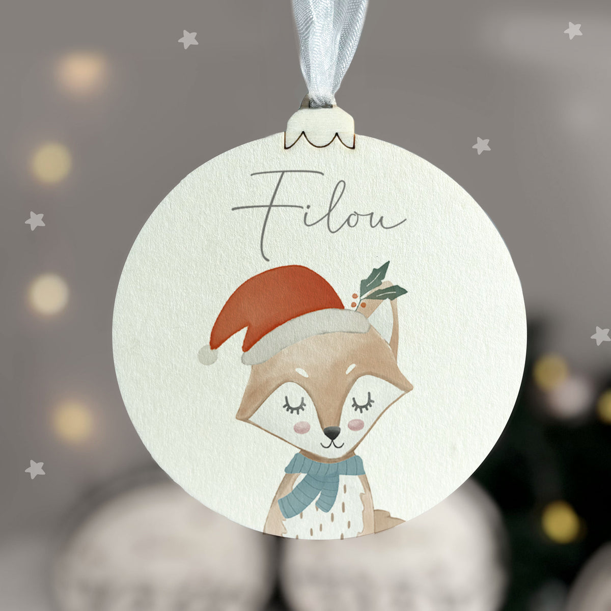 Personalisierte Weihnachtskugel Aquarell "Fuchs"